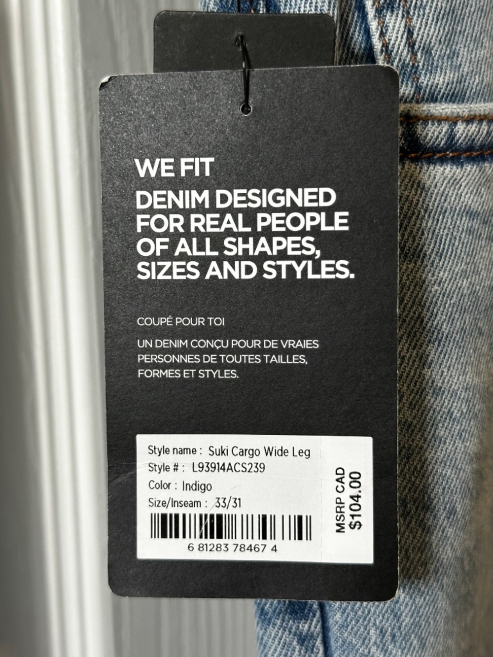 NWT " Suki Cargo Wide Leg Jeans" Silver Jeans Co. Women's S-33/31 - Picture 6 of 8